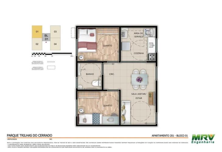 Grand Ville Apartment | Apartamento mobiliado em condominio fechado