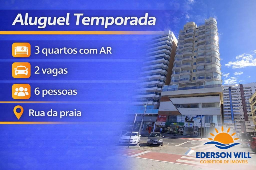 Praia do Morro Apartment | Guarapari Praia - 3 quartos com ar - rua da praia