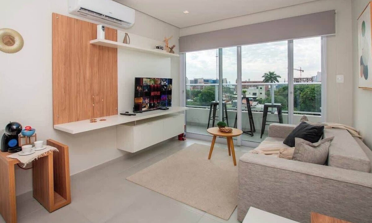 Asuncion Apartment | Modern 1BR with Desk & Panoramic View