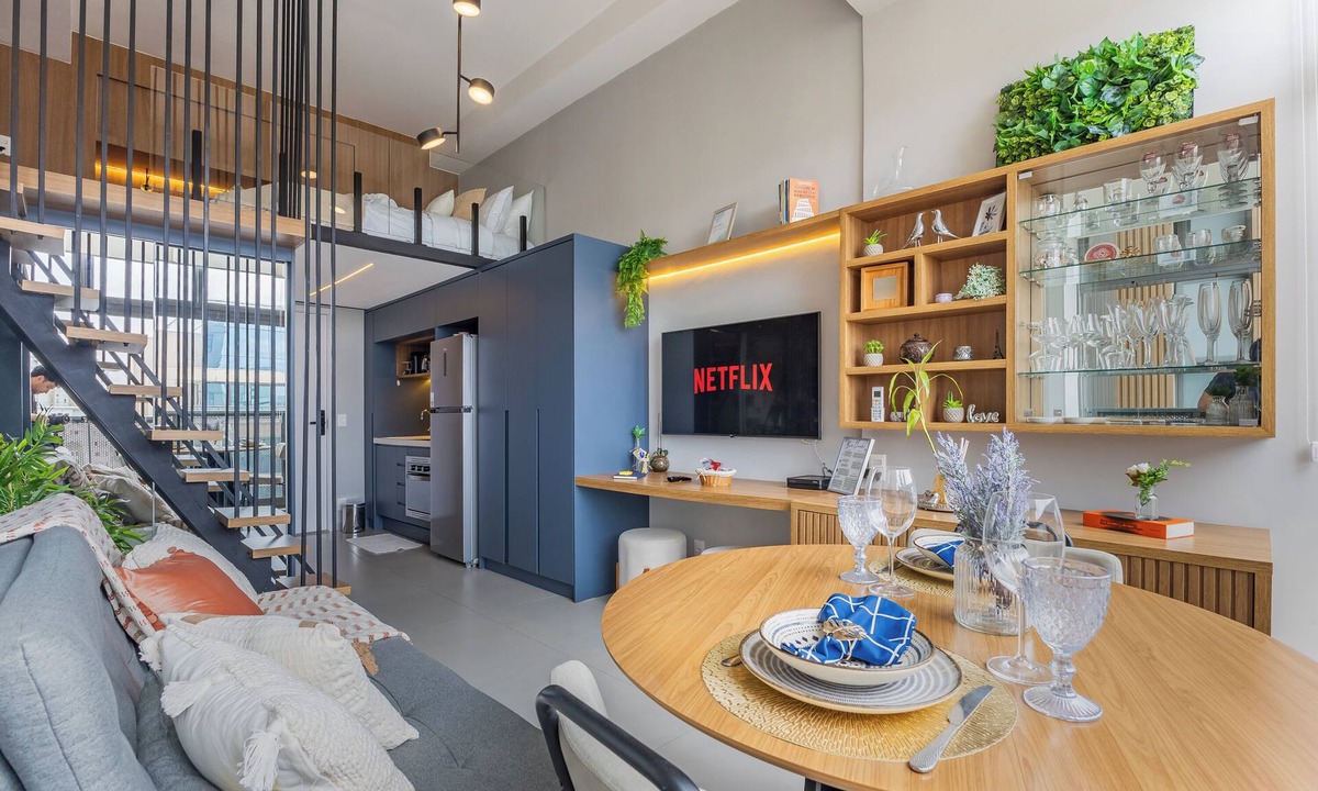 Indianopolis Apartment | Premium Studio Apartment with Mezzanine and Sunset View – Moema