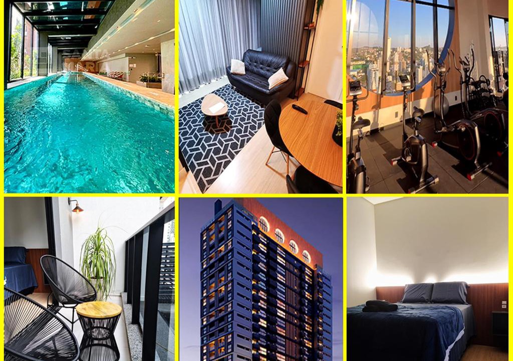 Centro Apartment | Studio 703 Premium no Centro de Chapecó com Sacada, Piscina, Academia e Vaga Garagem - Prédio Alto Padrão