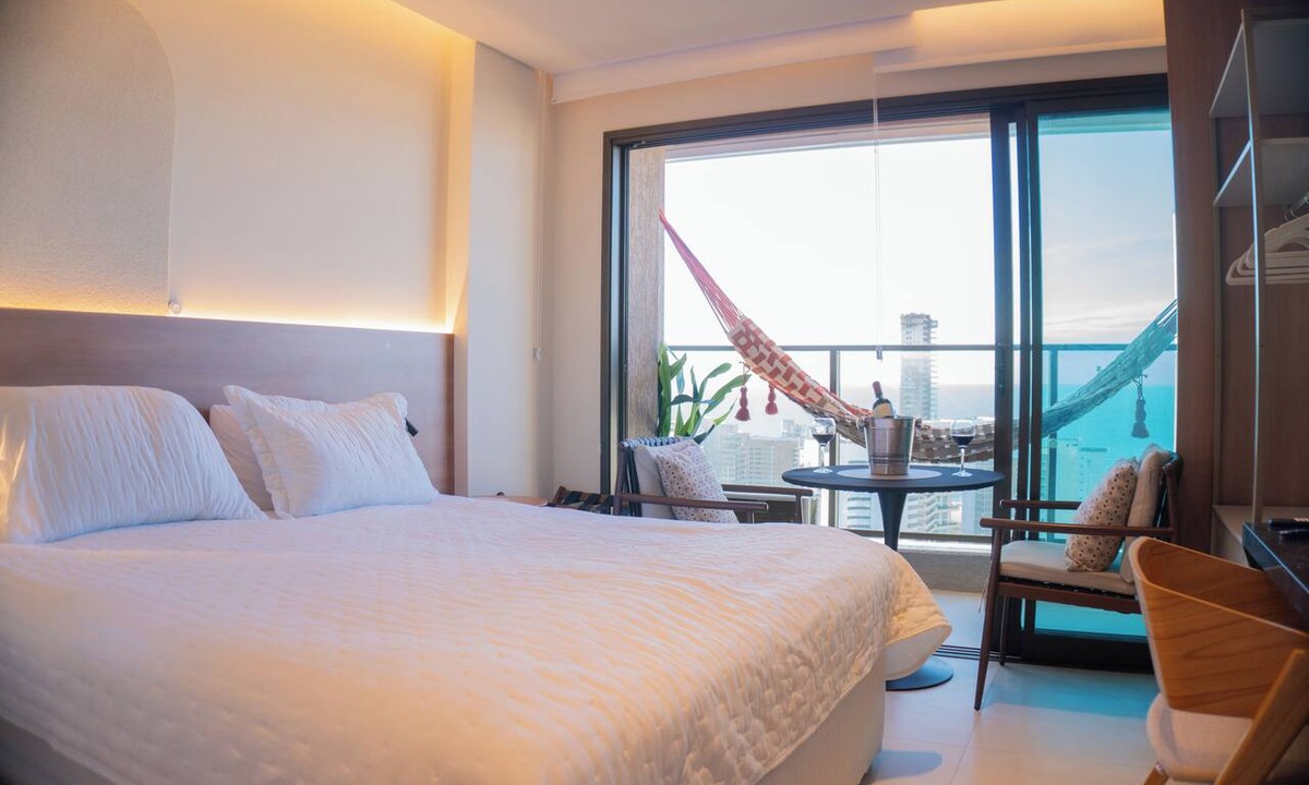 Meireles Apartment | Studio Duna | 25th floor | Meireles | with Rooftop and Restaurant | 350m from the Beach