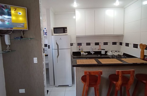 Boicucanga Beach Apartment | 1 bed, Cond. Closed, air cond, barbecue on the balcony, pool, maximum 04 people