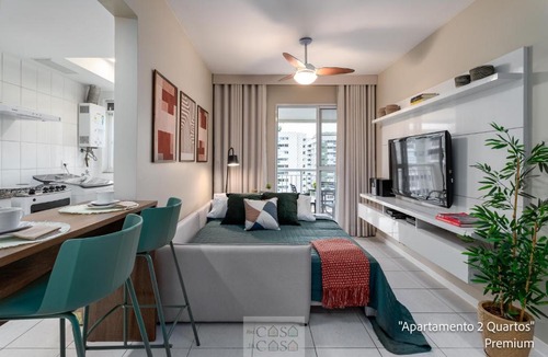 Camorim House | 2 Quartos com Varanda a 300m RioCentro Wi-Fi 120mbps e Cozinha Completa - Condomínio com Piscina, Estacionamento, Portaria 24h e Parquinho Infantil - Apartamento indicado para Grupos, Hóspedes a Trabalho e Crianças