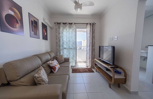 Mirim Apartment | Apto com Ar e 2 Dorm na Vila Mirim perto da Praia