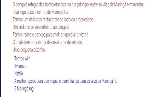 Maringa Other | Bangalô com cozinha Refúgio das borboletas