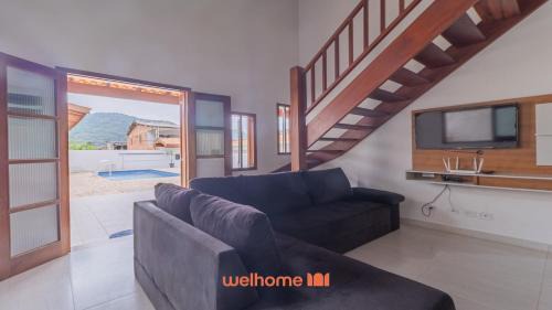 Horto House | Casa em Ubatuba com churrasqueira e varanda ampla