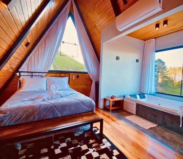 Bom Retiro Ski Chalet | Chalé Romântico Serra Catarinense Hidro e Lareira