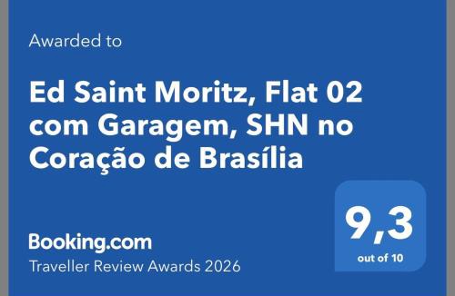 Cultural Complex of the Republic Apartment | Ed Saint Moritz, Flat 02 com Garagem, SHN no Coração de Brasília