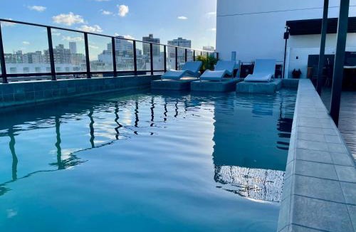 Jardim Oceania Apartment | Flat no Bessa a 50m do mar - Rooftop com vista - Recepção 24h