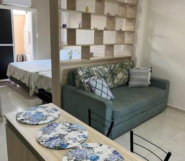Olimpia Apartment | Flat Novo em Olímpia com Churrasqueira e Varanda privativa