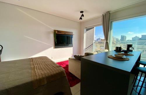 Simoes Lopes Apartment | Flat Xavante no Centro Com Garagem, Vista e Mobilia