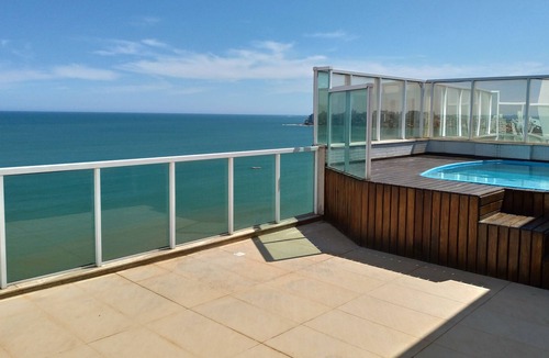Praia do Morro Apartment | Front Coverage w / pool and barbecue