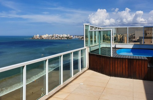 Praia do Morro Apartment | Front Coverage w / pool and barbecue