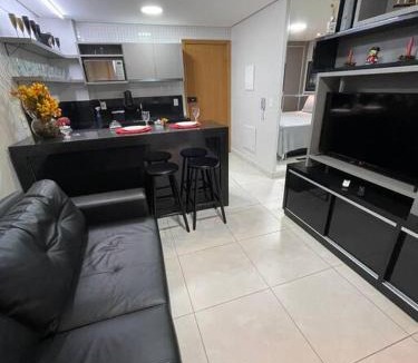 Jardim Goias Apartment | H-Flat Mobiliado com Garagem, 290m do Parque Flamboyant, Mínimo 2 Noites