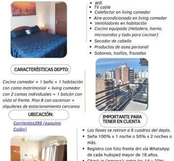 Parana Apartment | Nuez de la Isla "Centro Apart" -MICROCENTRO- Balcón con vista a la ciudad!