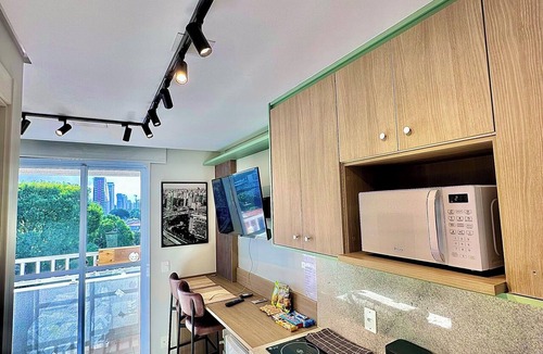 Sao Paulo Apartment | Perfect studio apartment near Congonhas Airport and Expo SP/complete with air conditioning.