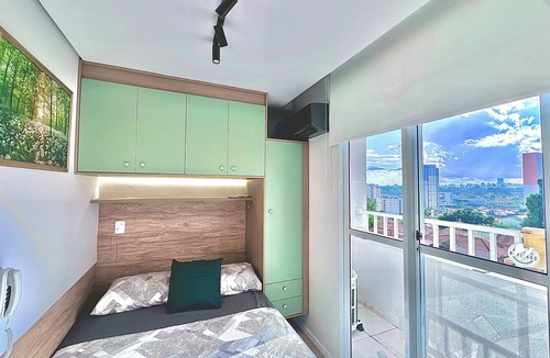 Sao Paulo Apartment | Perfect studio apartment near Congonhas Airport and Expo SP/complete with air conditioning.