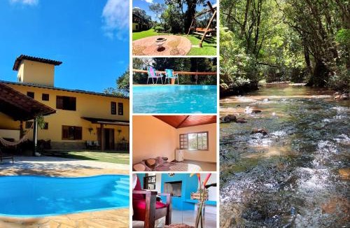 Sao Sebastiao das Aguas Claras House | Piscina Aquecida, 5 Suítes, Lareira e Trilha até o Ribeirão
