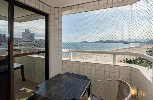 Boqueirao Apartment | SHB - Beachfront: Balcony, Pool and Sunset