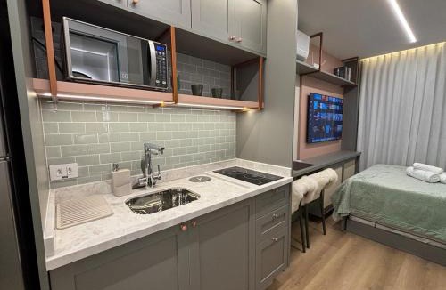 Matriz Apartment | Studio no Batel c/Piscina, Academia e Coworking