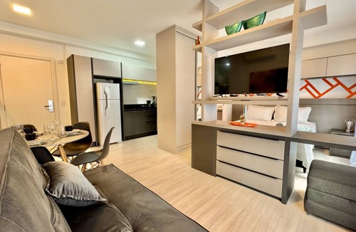Matriz Apartment | Studio, piscina e lava e seca, frente ao Shopping
