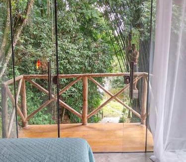 Antonio Carlos Cabin | Suíte de Vidro com Cachoeira no Quintal