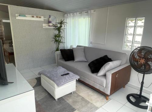 Anitápolis central -apartamento com jardim