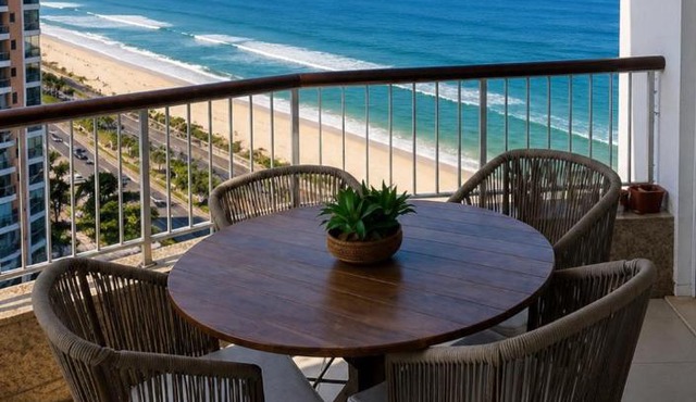 Apart Hotel Cobertura Duplex Frente Mar na Barra da Tijuca 2 Suítes Piscina e Vista Incrível