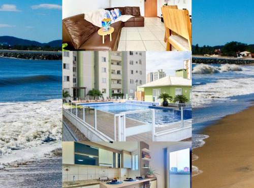 Apartamento a 400M PRAIA com PISCINA sacada com CHURRASQUEIRA privativa Wi-Fi Portaria 24h PLAYGROUND INFANTIL vaga privativa de GARAGEM Reserve agora mesmo