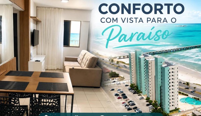 Apartamento com 2 quartos de FRENTE PARA O MAR