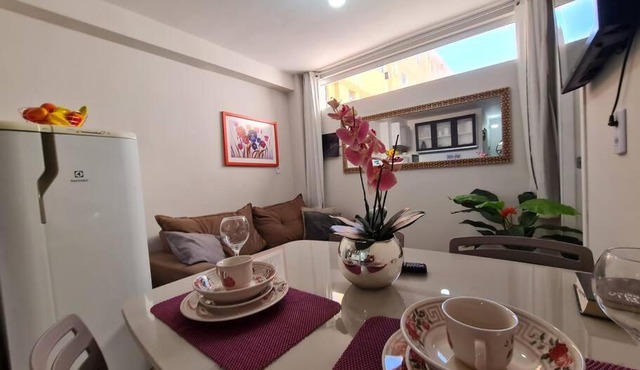 Apt 01 Central Com 2 quarto ar cond e 2 tv smart