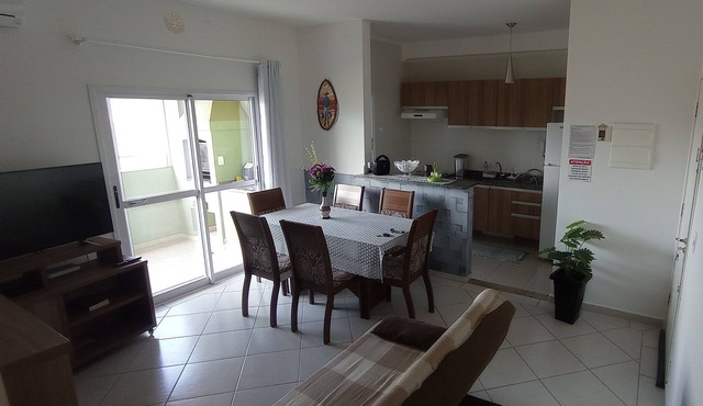 Apt Ubatuba AR 2space 2bedroom 6hosp WI-FI close to the Aquarium