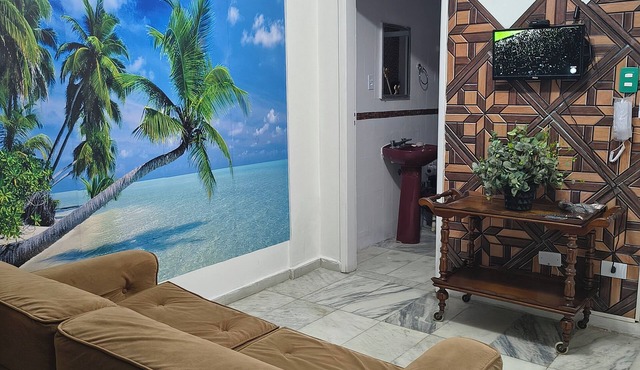 Beachfront apartment in Praia Grande, right on the sand.