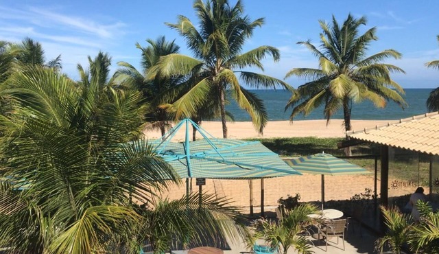 Beachfront house in a gated community.
