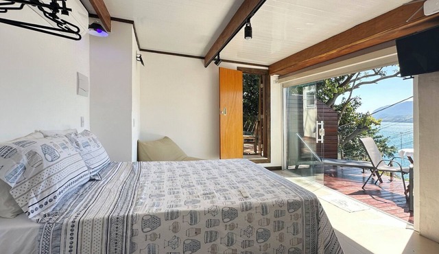 Chalé Terapia com vista para o mar, WiFi e ar