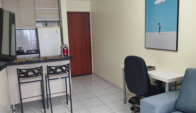 Complete apartment, 2 bedrooms, barbecue, office, bedroom, books, playground
