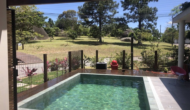 Contemporary house near the beach with heated pool, hot tub and barbecue