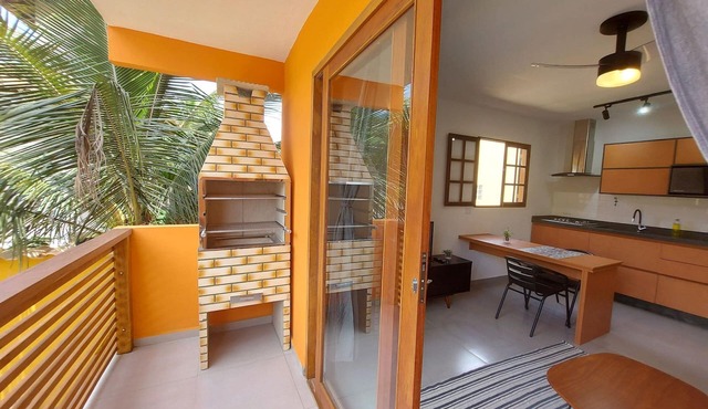 Cotia – Stylish Flat Near the Beach, kichen, with Pool View