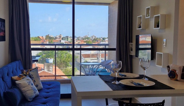 Cozy flat with hammock, balcony, sea view and 5 minutes from the beach
