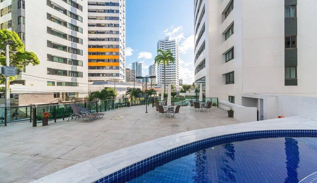 Excelente flat em Setúbal, Boa Viagem 1Q 3 pessoas. Conforto e ótima localização PM802