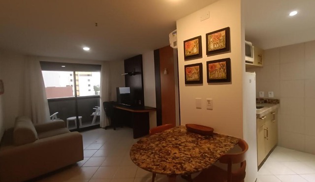 Flat com sacada a Beira-Mar