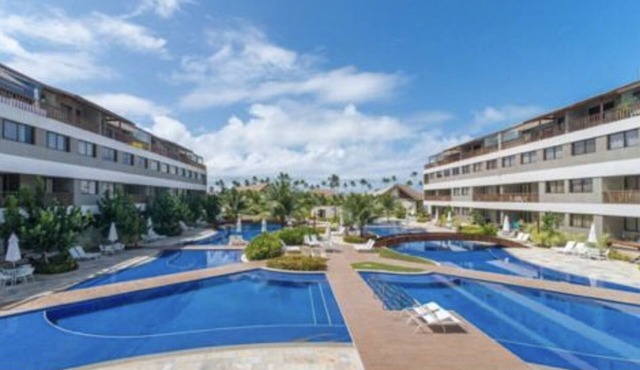Flat Condomínio de Luxo Beira mar de Muro Alto, Vista Para Piscina
