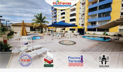 Flat Paradise com Piscinas Termais, próximo ao Shopping Singapura e ao Centro - HotFérias