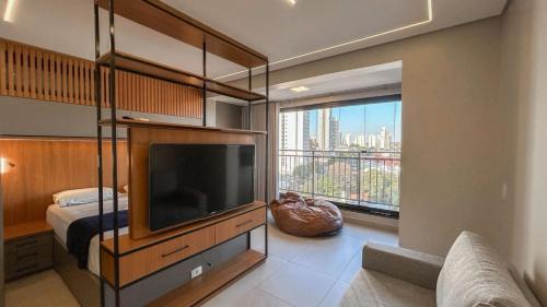 Flat Planejado com Linda Vista e Escritório