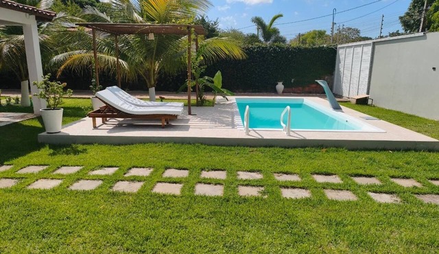 Fully equipped vacation home in Jijoca de Jericoacoara with pool and barbecue.