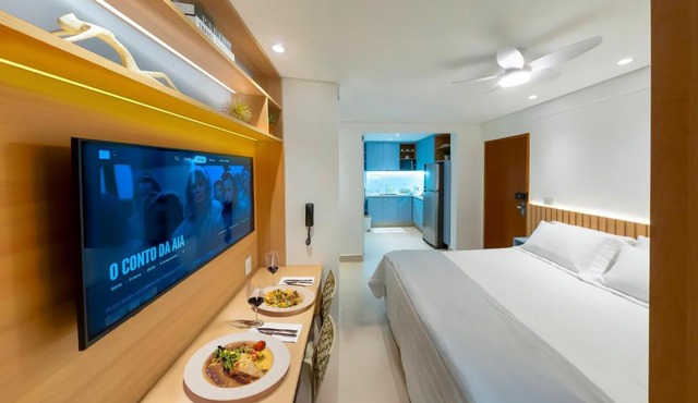 Loft 509 elegante e confortavél, cama grande, Wi-Fi rápido, Próx Tiradentes, COM Vaga de Garagem