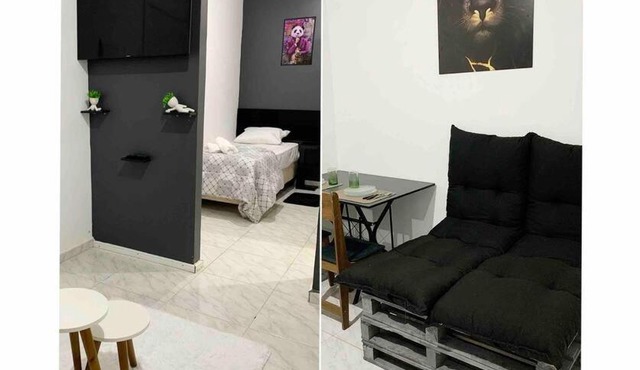 Loft Mobiliado com Cama de Casal e Solteiro