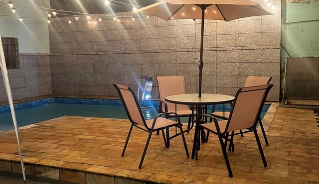Loft with barbecue jacuzzi for private use lit pool garden 800 m beach