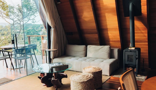 Lume Cabin, A-frame cabin that combines comfort and elegance.